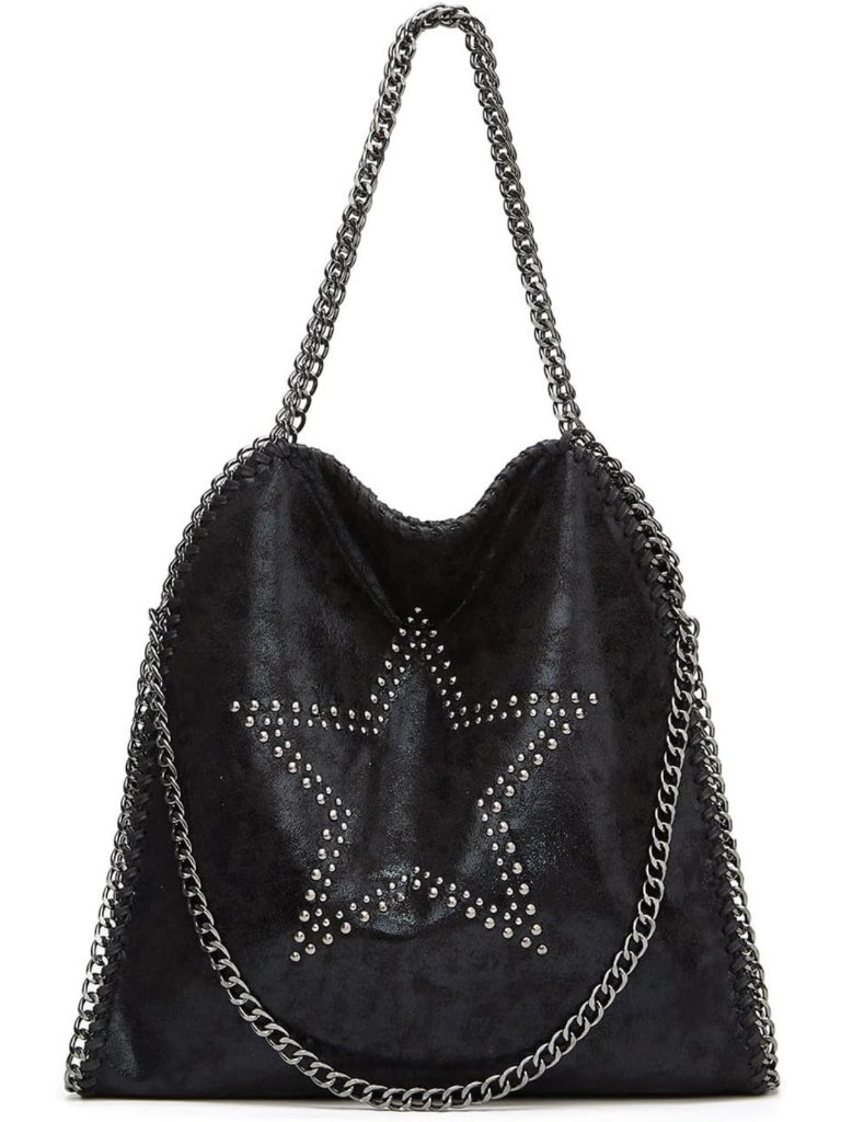 Oversized Faux Leather Slouchy Hobo Tote Bag With Chain Detail For Women